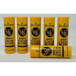 6x Cococare The Yellow Stick Cocoa Butter 1oz 100% Pure Skin Moisturizer